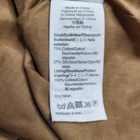 J. Crew Flutter Sleeve Cotton Silk Voile Top Leopard Dot Brown Ruffle Neck Small - Picture 8 of 8